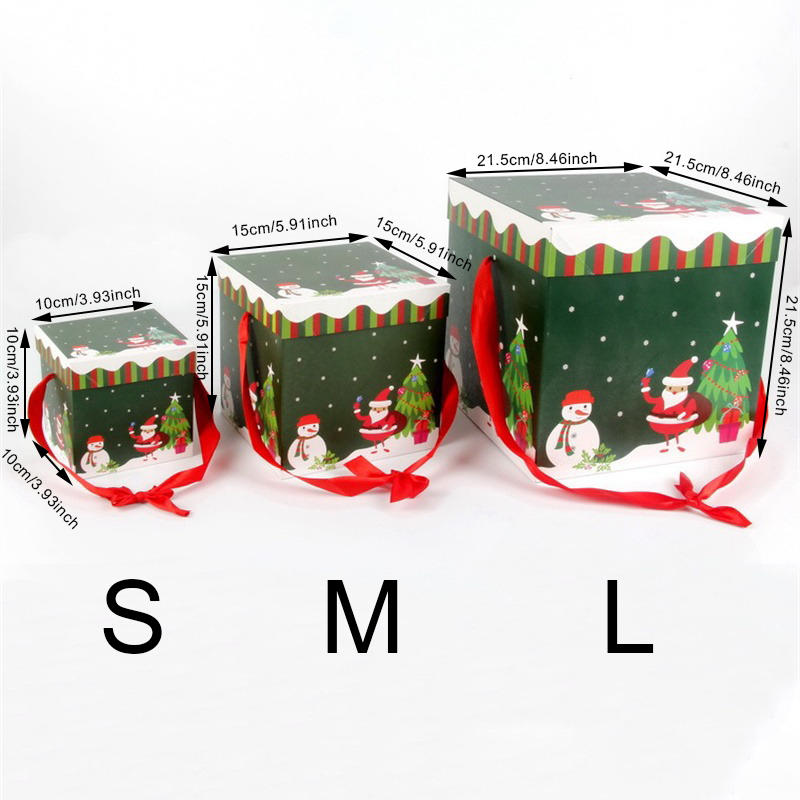 Christmas Gifts Boxes Present Decoration Chocolate Candy Cookie Packaging For Indoor Holiday Party Decor Navidad New-Year