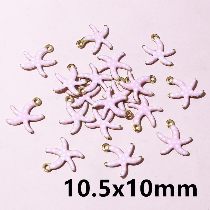 20pcs Stainless Steel Enamel Small Cute Charms Pendant Fish Starfish Coral Reef DIY Jewelry Making Accessories Findings