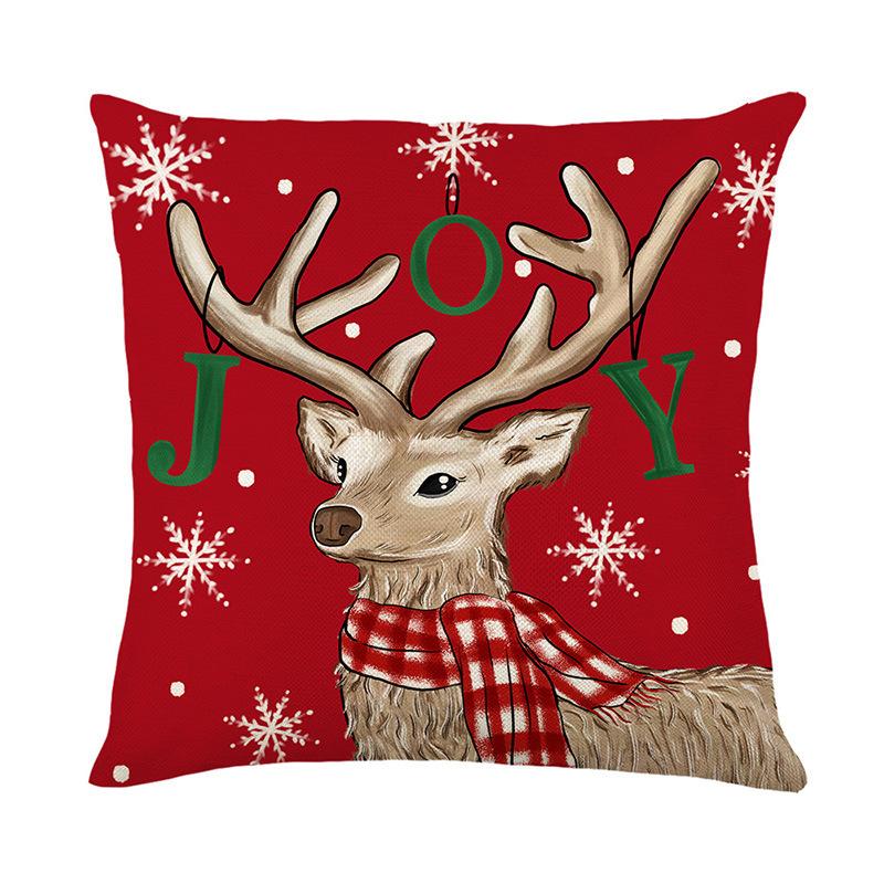 

New Christmas Snowman Elk Print Pillow Case Home Office Cushion Print Festive Atmosphere Consult customer service