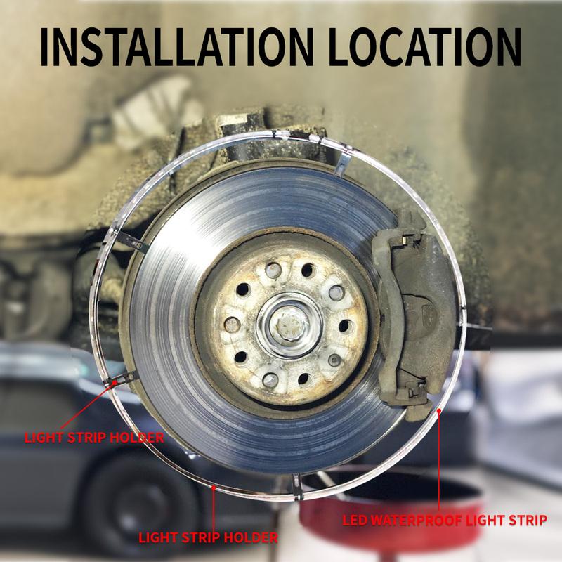 4PCS RGB Car Hub Lamp Flexible APP Remote RGB Control Neon Wheel Ring Strip Adjustable Ambient Rim Lights for Truck Offroad Jeep