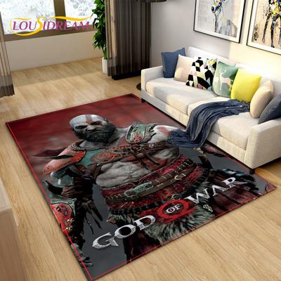 Jogo God of War Gamers Área Tapete Grande, Tapete de Carpete para Sala de Estar Quarto Sofá Capacho Decoração, Crianças Brincam Tapete de Chão Antiderrapante