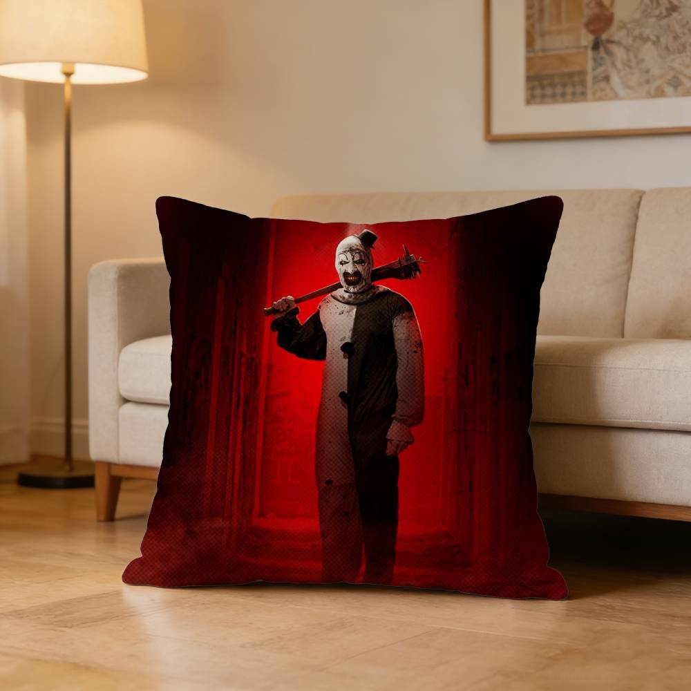 Horror Movie Terrifiers Pillow Case Pattern Printed Pillowcase For Living Room Sofa Cushion Cover