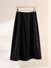 Rongtai High-Waisted A-Line Woolen Skirt for Women - 2025 Autumn/Winter Fashion, Mid-Length, Over-the-Knee, Casual Style
