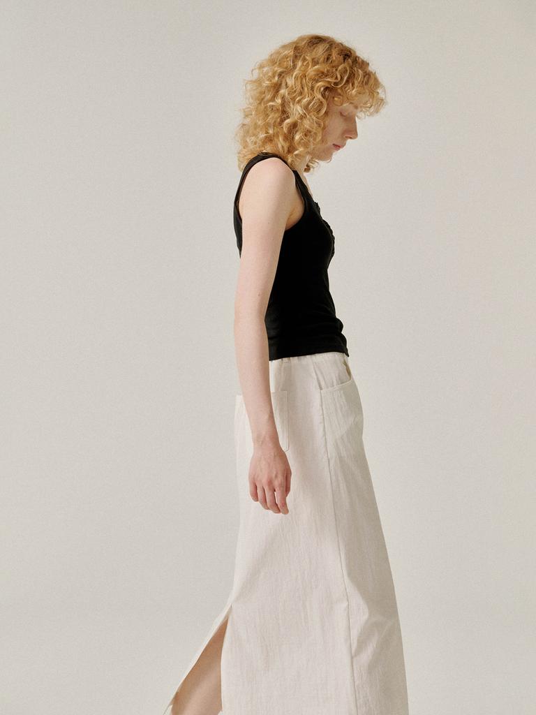 PLATDUJOUR Button Sleeveless (Black)