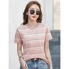 Summer New Striped Plus Size Loose Short Sleeve Women's T-Shirt Round Neck Casual Versatile Top Hot Item