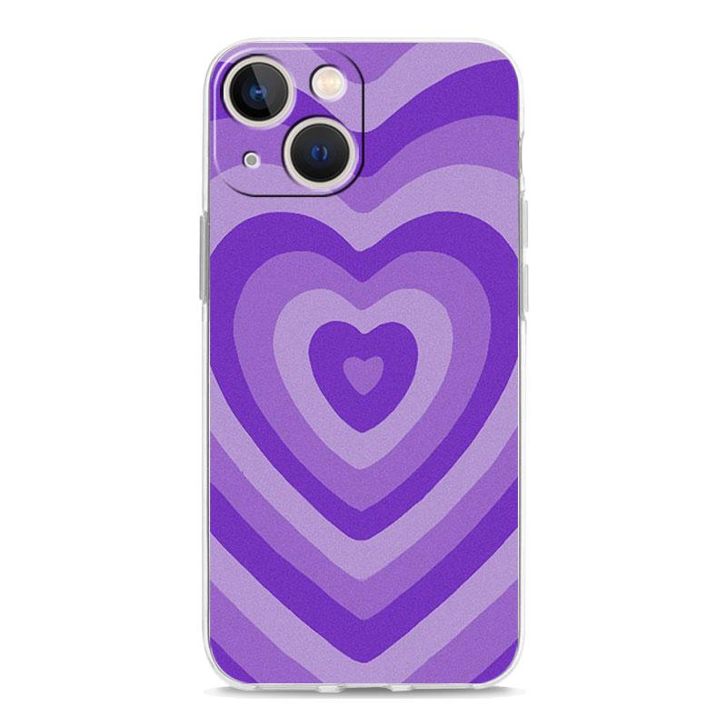 infinity on Purple Transparent Phone Case For iPhone 15 16 14 13 12 11 Pro Max XS X XR SE 7 8 Plus TPU Clear Lens Protect Cover
