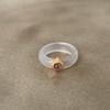 New Chinese Natural Stone Chalcedony Agate Ring Women'S Light Luxury Retro High-End Fashion Trend Versatile Ring Ring