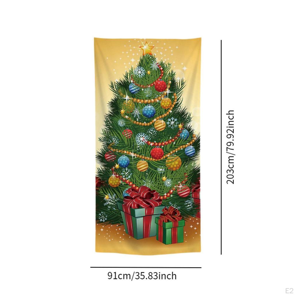 Christmas Door Cover Background Banner Bedroom for Front Indoor Outdoor Winter Photo Props Xmas