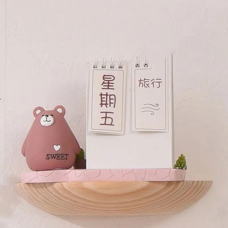 Simple Solid Wood Storage Rack Wall Hanging Modern Non Pounching Multi Layer Load Bearing Shelf Home Organizer Friend Gift