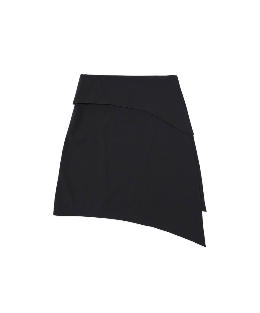 320SHOWROOM Layer Skirt Wide Slacks Charcoal