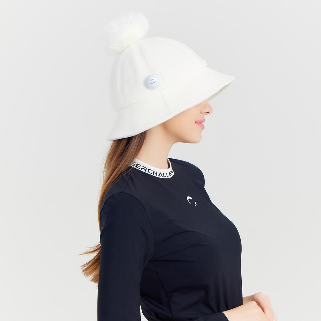 CHALLENGER Women'S Detachable Earflap Fleece Bucket Hat Off-White