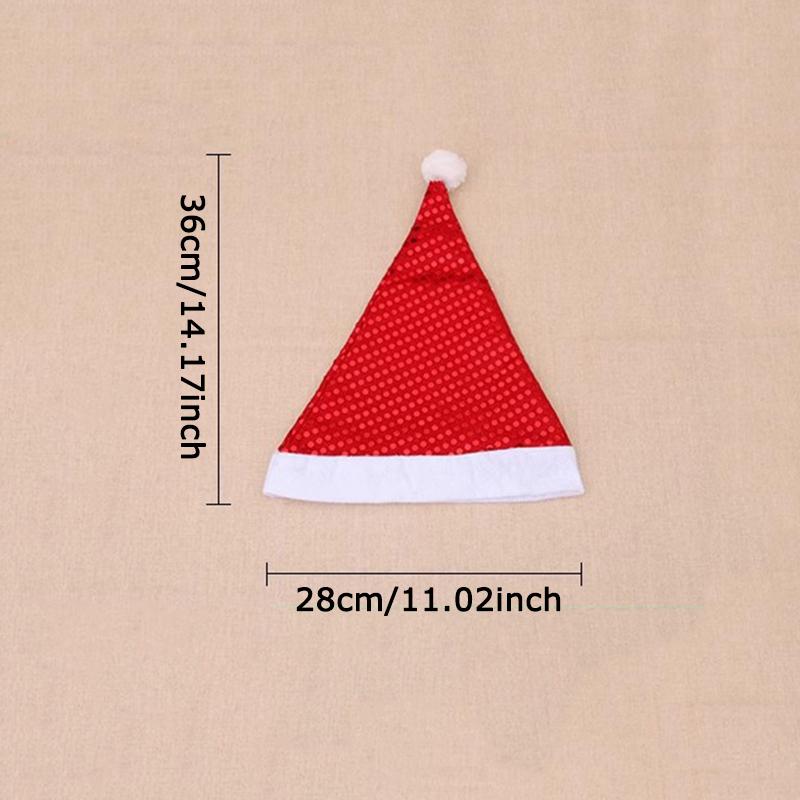 WTEMPO Solid Color Sequined Adult Christmas Hats Christmas Decorative Hats Santa Claus Hats Christmas Party Performance Decorative Hats