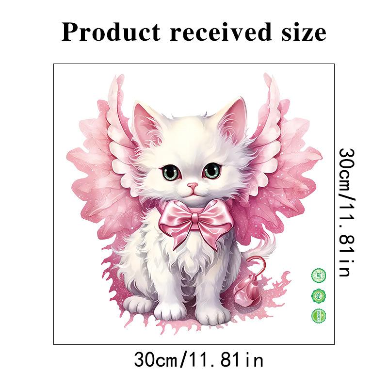 

Милые розовые наклейки на стену с изображением кота, декор для детской ванной комнаты, наклейки на крышку унитаза, самоклеящиеся съемные наклейки 30x30CM розовый