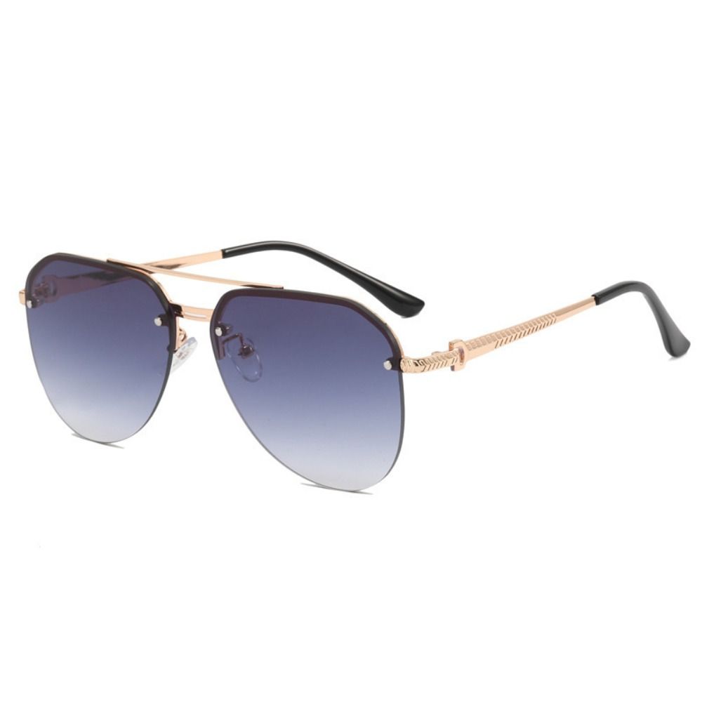 Nouveaux Lunettes de Soleil Rétro Demi-Monture Mode Carré Extérieur Lunettes de Soleil Pare-Soleil Lunettes pour Femmes Hommes Lunettes de Soleil en Métal