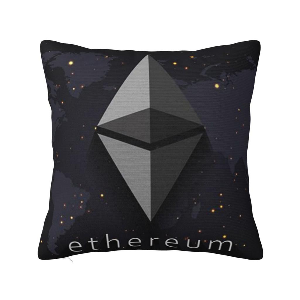 ETH Coin Logo Square Pillowcase Cushion Cover Pillow Case Throw Pillow Cover for Home Sofa Living Room