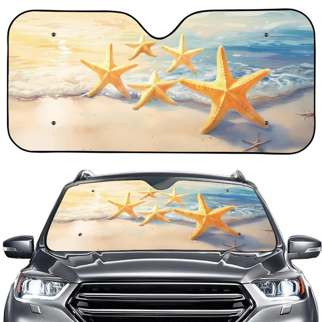 Summer Beach Shell Car Windshield Sunshade - Portable, Thin, No Installation Needed (Order from 1 Piece)