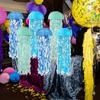 Set of 6 Ocean Theme Jellyfish Paper Hangings Colorful Hanging Decoration for Birthday Parties and Baby Showers