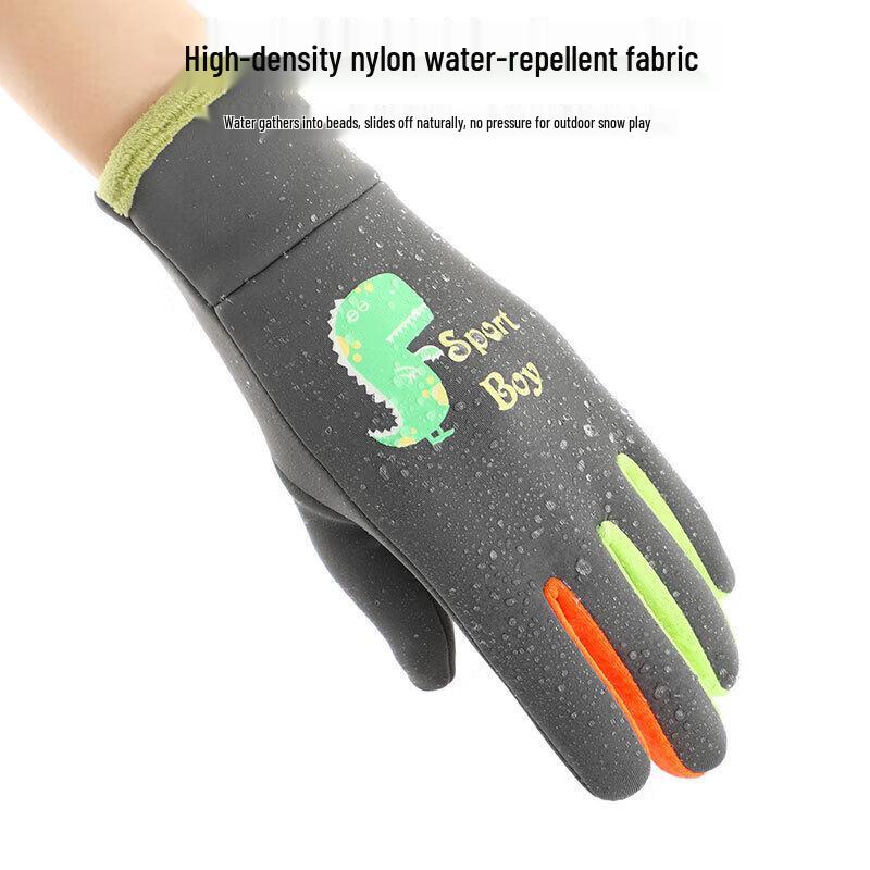 Kids' Luminous Dinosaur Waterproof Winter Gloves