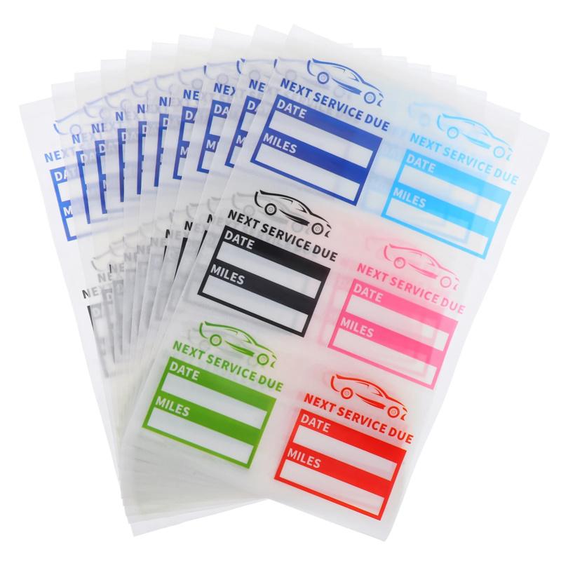 30Pcs 2*2inch Car Oil Change Electrostatic Sticker Adhesive Windshield Car Maintenance Service Due Reminder Stickers