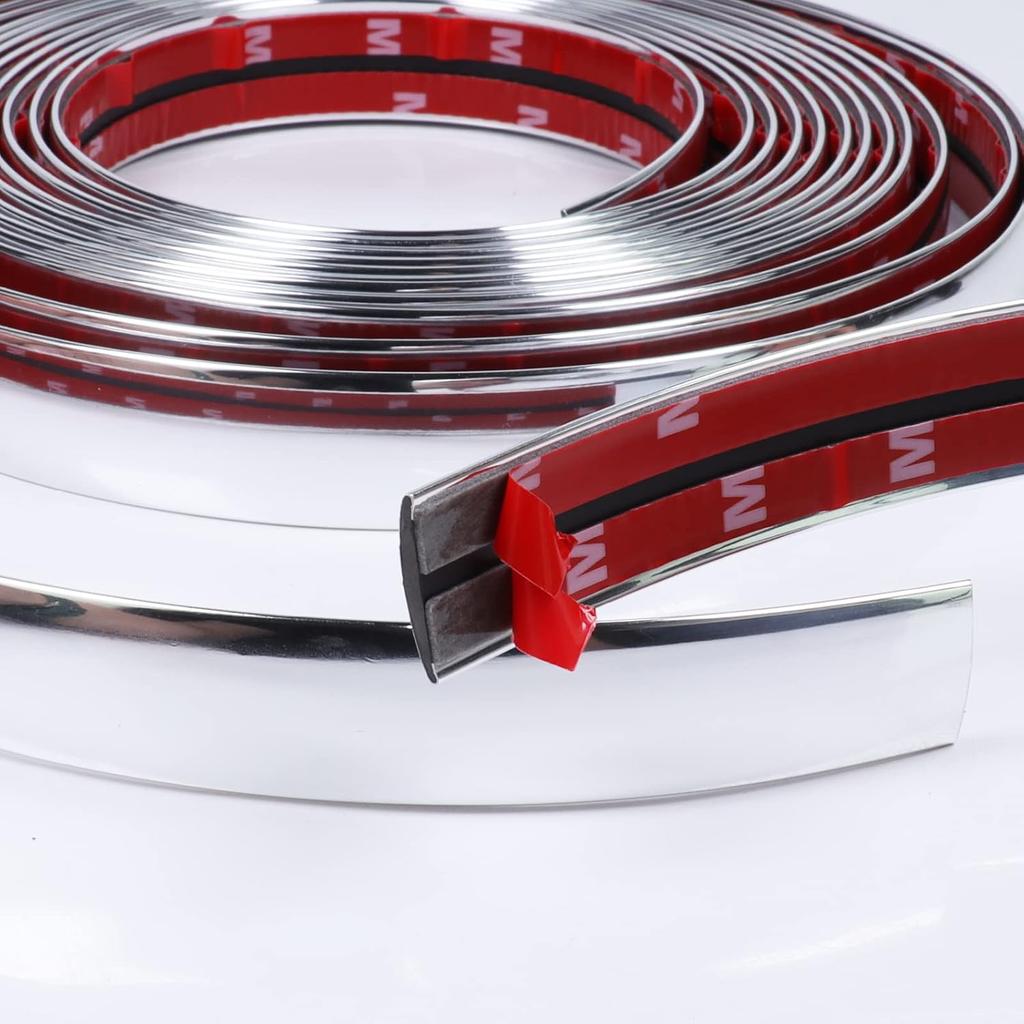 3/4" Wide by 16FT Automotive Chrome Trim Molding, Universal Car Side Moldings UV-Protected Scratch-Proof for All Vehicles Exterior Interior Door