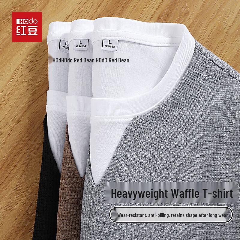 Hodo Men s Waffle Faux Two-Piece Long Sleeve T-shirt XL