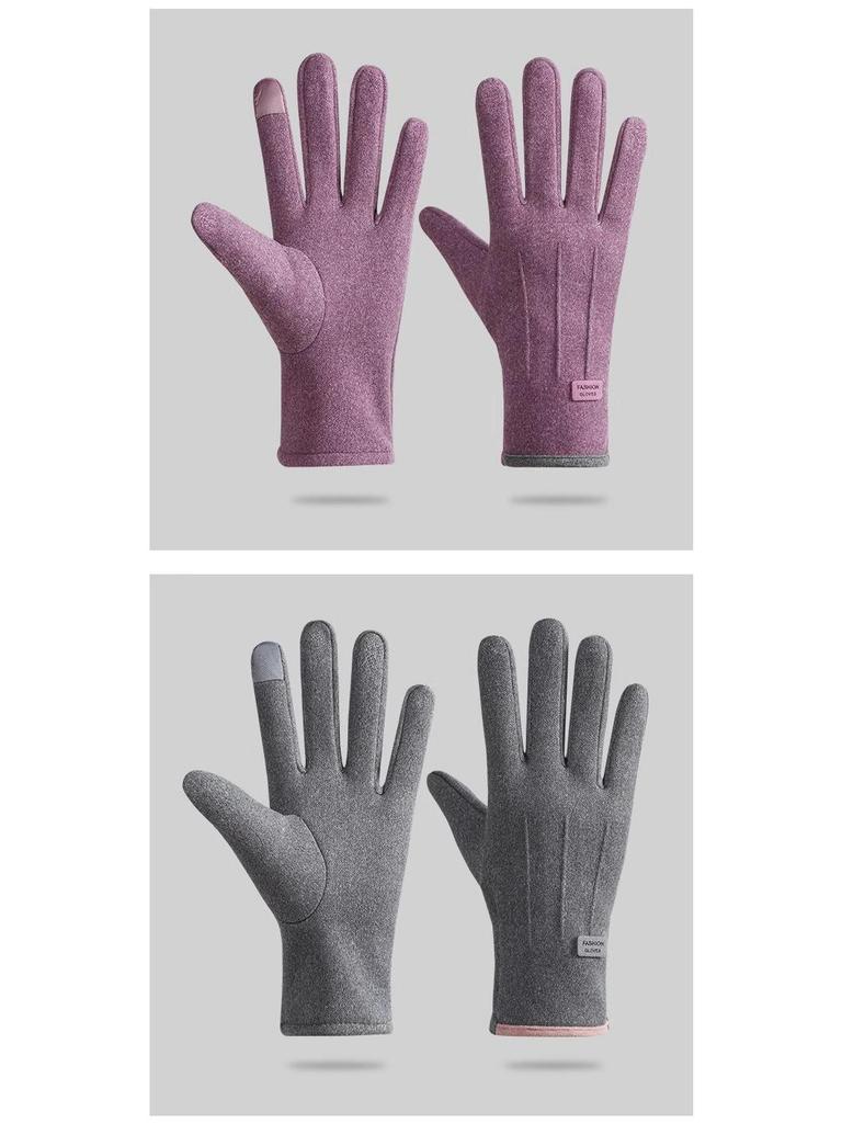Unisex Velvet-Lined Fingerless Gloves: Warm, Cold-Proof, Wear-Resistant, Touchscreen-Compatible for Outdoor Cycling in Autumn and Winter.