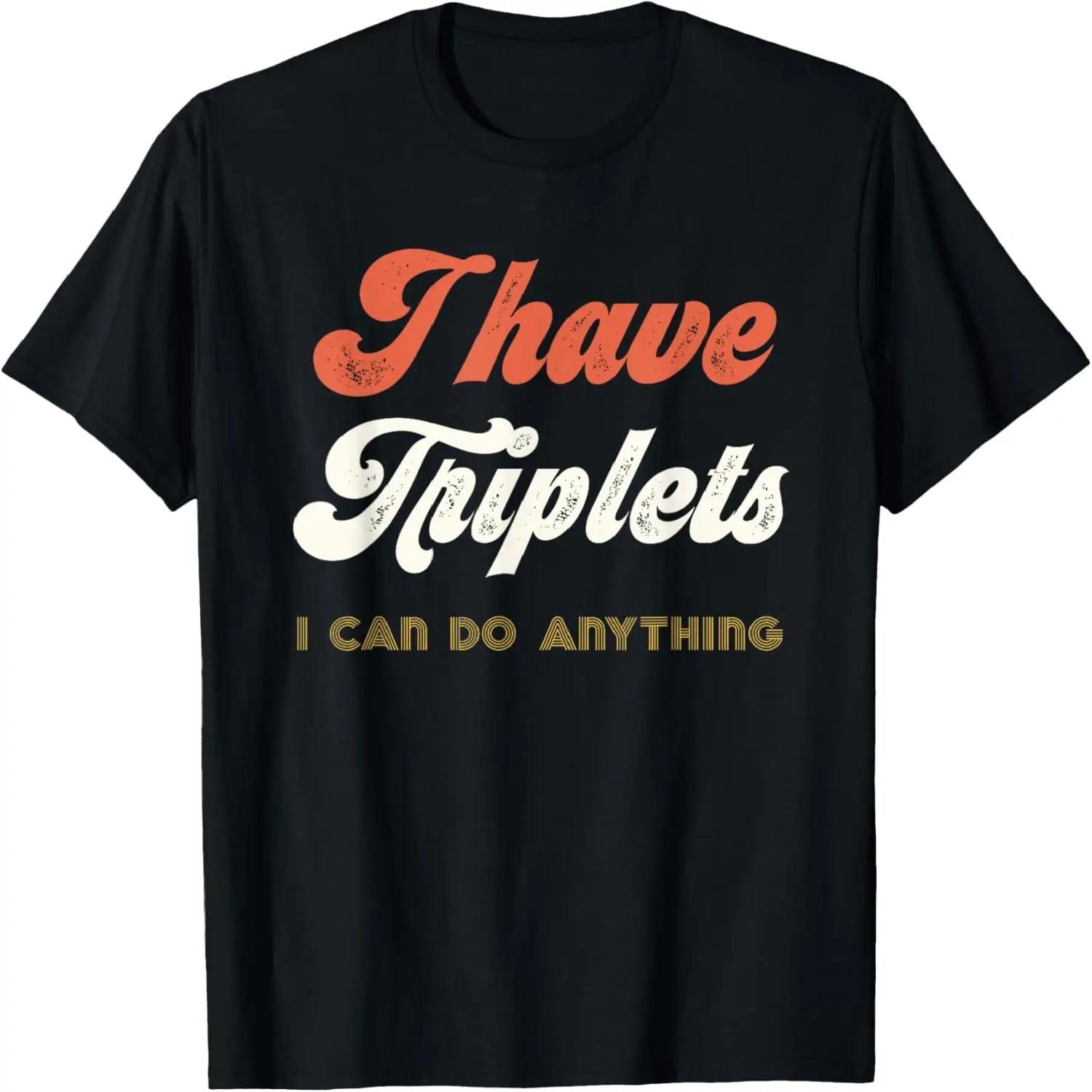Retro Triplet Mom Of Triplets Dad Cubed For Men Make Triplet T-Shirt XXXXL