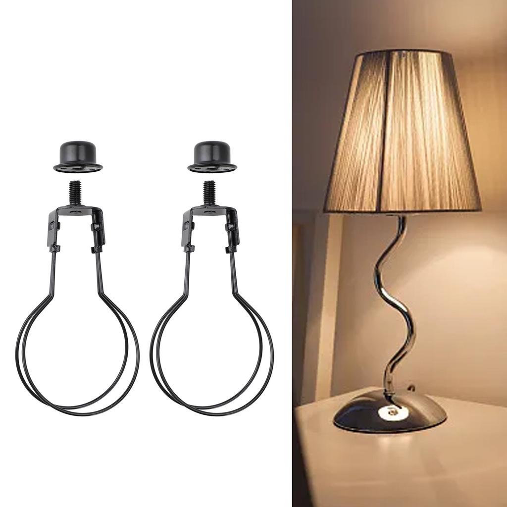 Bulb Clip Adapter Metal Wire Rust Proof Clip On Bulb Lampshade Holder with Finial Top for Table Lamp Floor Lamp 2pcs