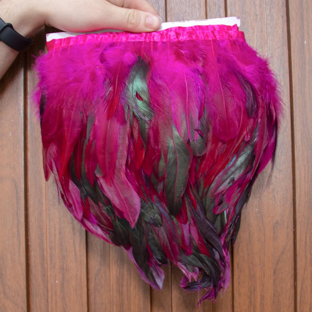 1Meter Colored Rooster Feathers Trims 15-20cm Natural Chicken Feathers Carnival Cosplay Clothing Dress Sewing Plume Decoration
