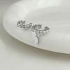 PONYKISS 925 Silber Zirkon Asymmetrische Wassertropfen Clip-Ohrringe für Damen Trendiger Feinschmuck Minimalistische Accessoires