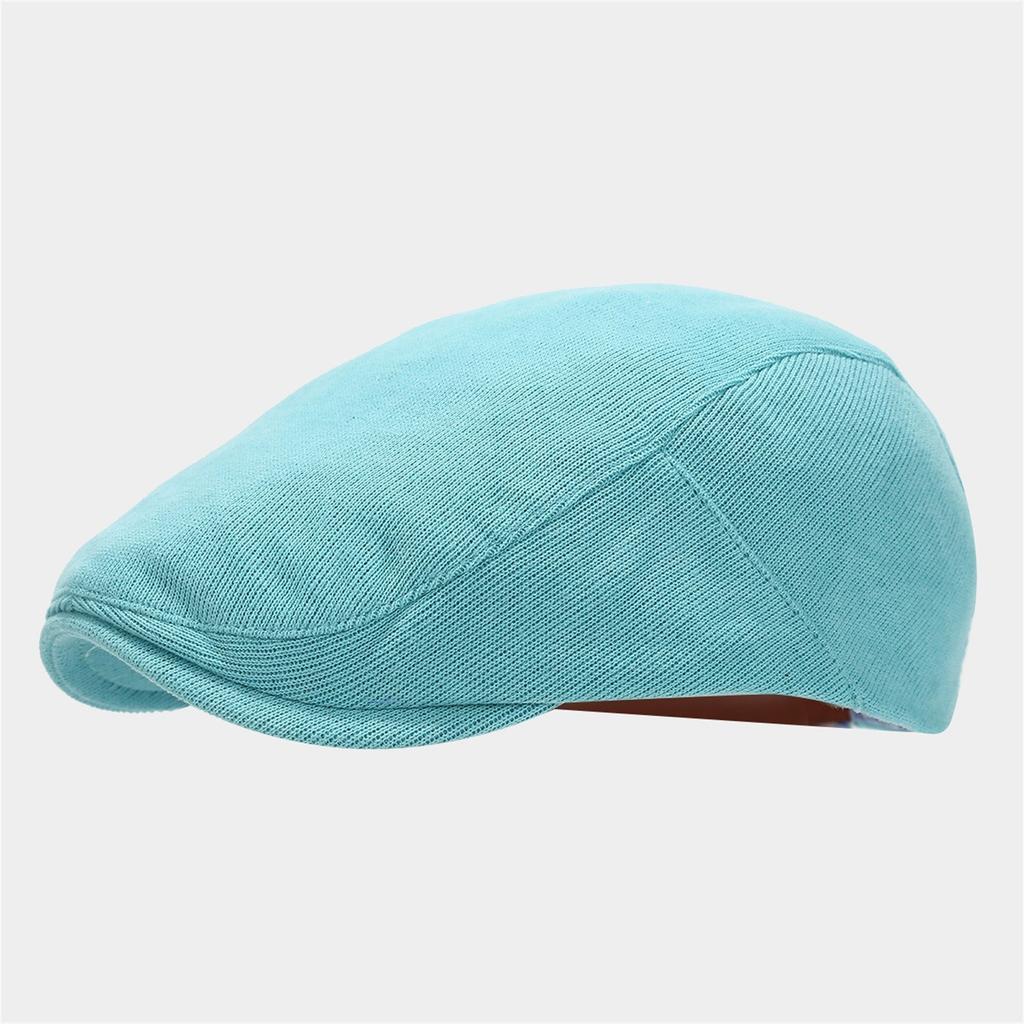 Vintage solid color forward hat knitted cotton peaked cap