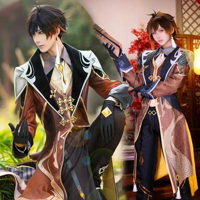 Genshin Darbe Liyue Morax Zhong Li Cosplay Kostüm Liyue Morax ince Üniforma Elbise Anime Kıyafetler Cadılar Bayramı Partisi
