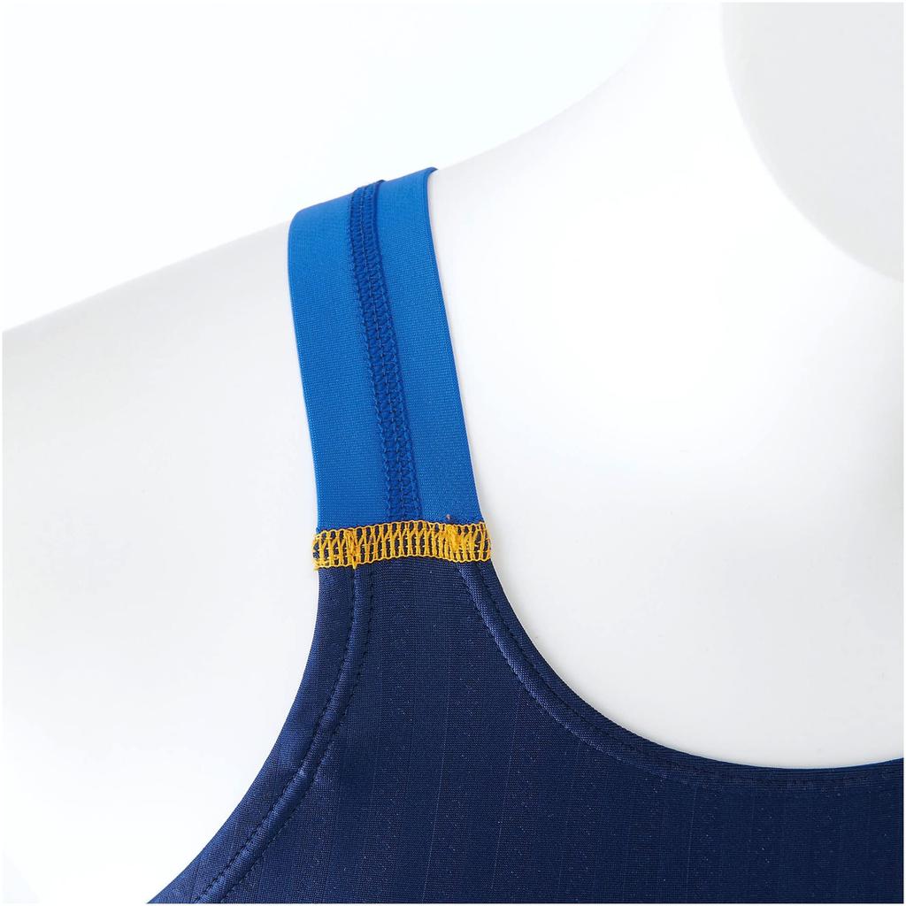 Mizuno Stream Ace Race Open Back Half Suit Size for Competitive Swimming and Challenge FINA Swimming Women's (N2MG2720, XL, Navy/Blue) Swimmers.