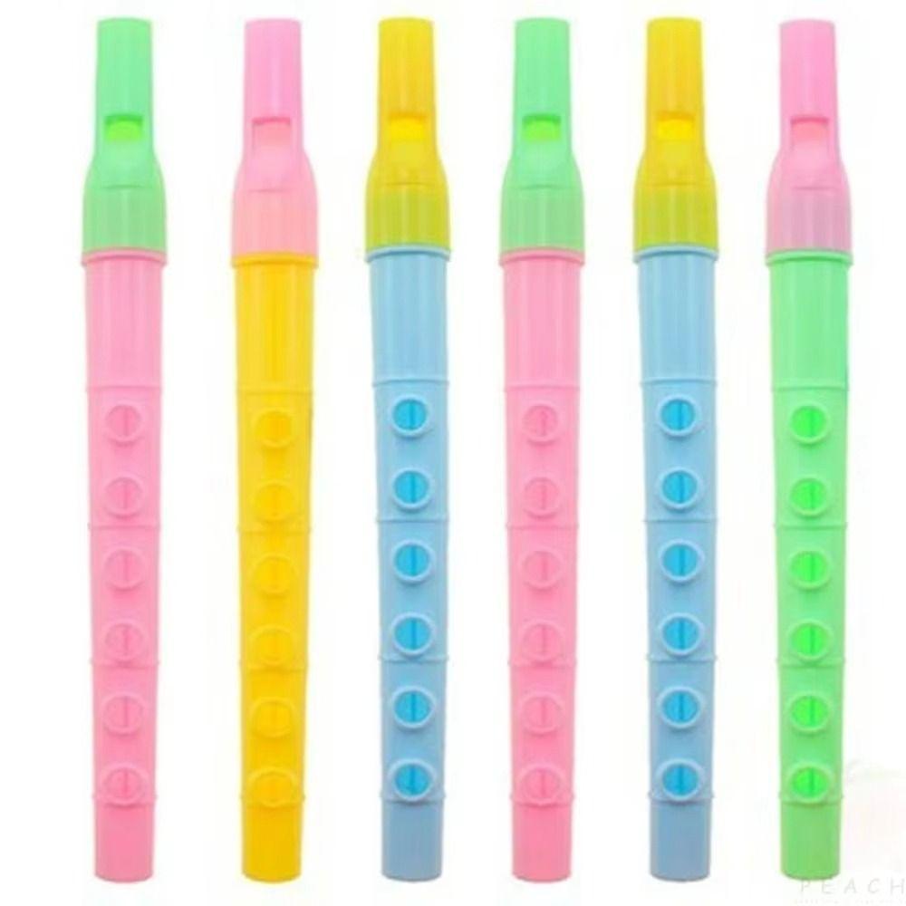 20 Pcs 6 Holes Long Flute Plastic Party Favor Toys Fun Educational Toy  Children