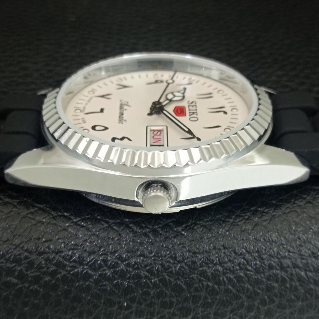 AUTOMATIC VINTAGE REFURBISHED SEIKO 5 6309A JAPAN MENS WHITE WATCH a442471-1