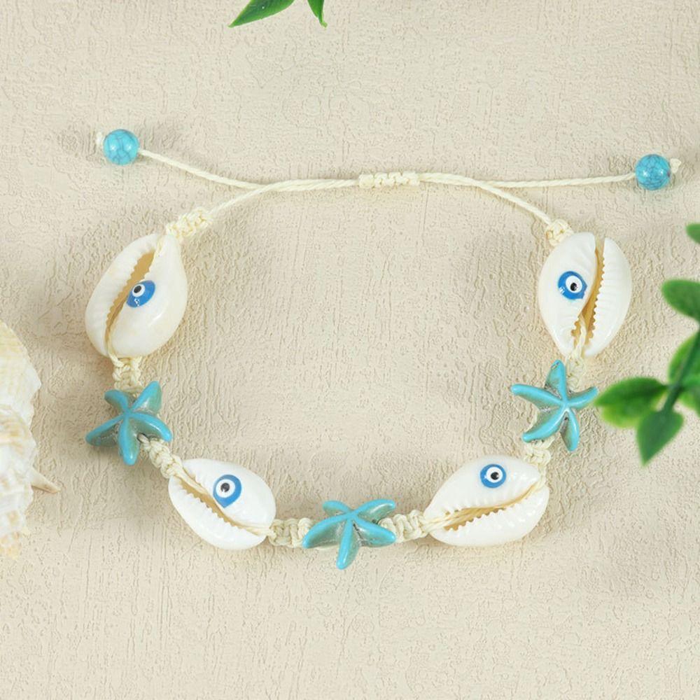 Sea Series Starfish Beaded Bracelet Jewelry Shell Beaded Handstring Turtle Woven Bracelet  Couple