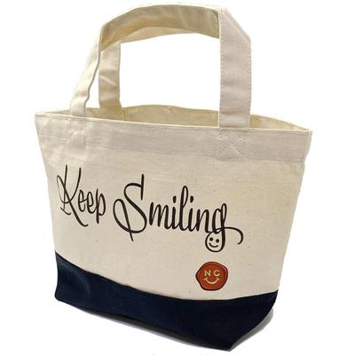 Tragetasche Handtasche Tasche Nebentasche Lunchtasche Kleine Größe Leinwand Mini-Tote Lächle Weiter Englisch-Kursive Design [nc-smile]