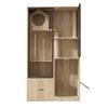 Cat Villa, Indoor Cat House, Chinchilla Cage, with Small Entry and Exit Door (Lockable), Wood-Colored, 90 x 50 x 160 cm, without Cat Litter Box