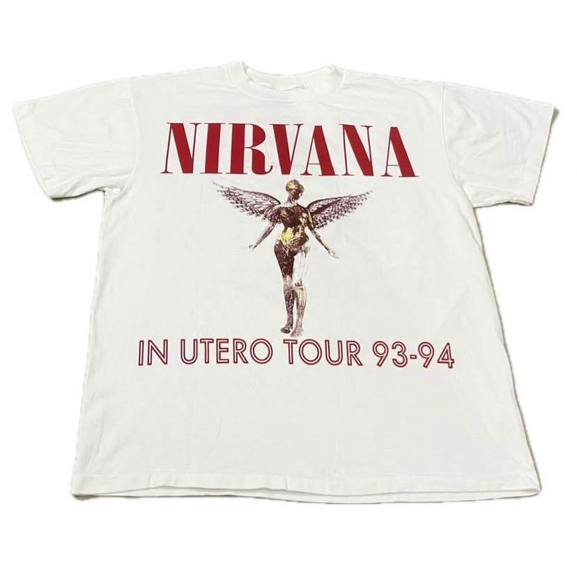 Vintage NIRVANA 1993 IN UTERO XL THIS IS NOT A BON JOVI CONCERT T-Shirt REPRINT