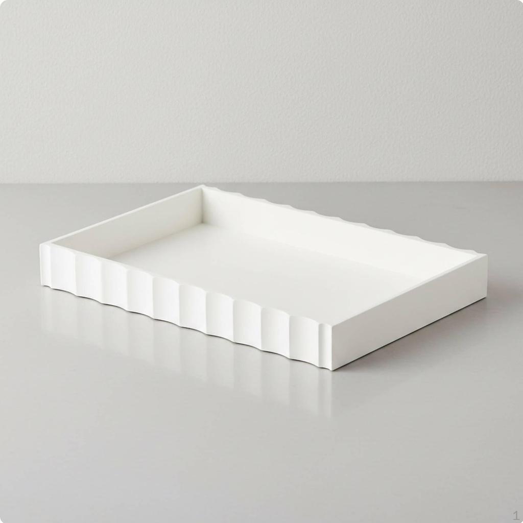 Modern Catchall Tray Versatile Fluted Decorative Minimalist Home Decor for Entryway, Bedroom,