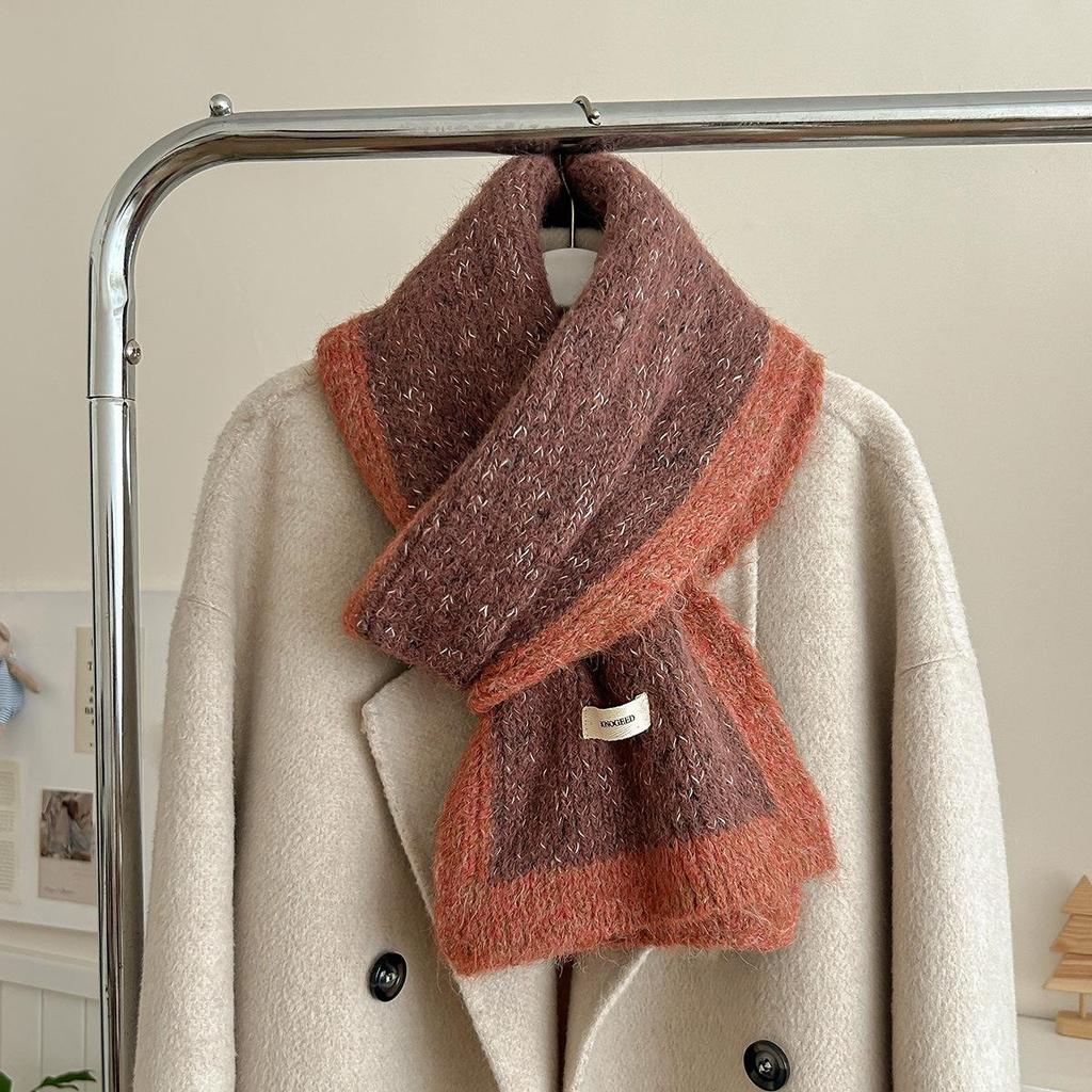 Women's High-End Blue Wool Scarf: Versatile Winter Fashion, Warm Snood, Korean Style Trend