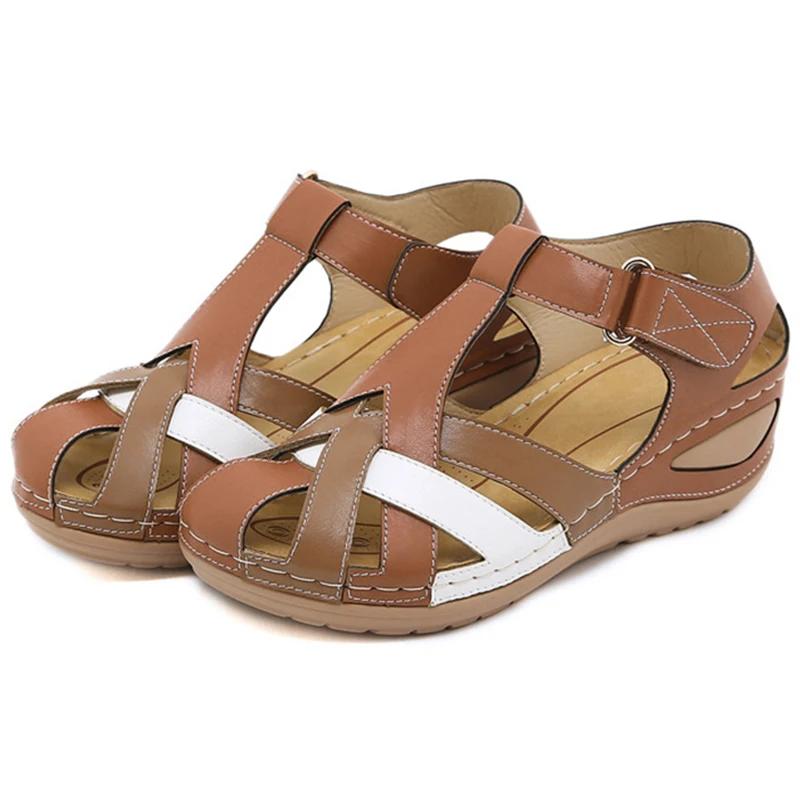 Fashion Women's Sandals Wedges Heels Sandals for 2025 Summer Shoes Woman Mix Color Heeled Sandalias Mujer Low Platform Footwear Female