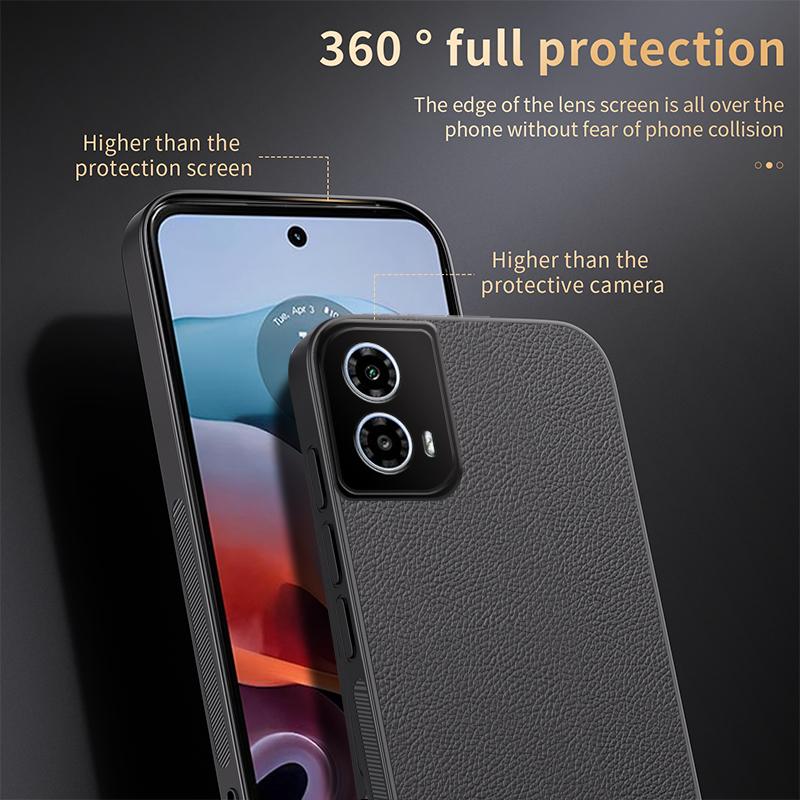 Luxury Business Leather Soft Frame Magnetic Cover For Motorola Moto G34 G45 MotoG34 MotoG45 Phone Cases Capa