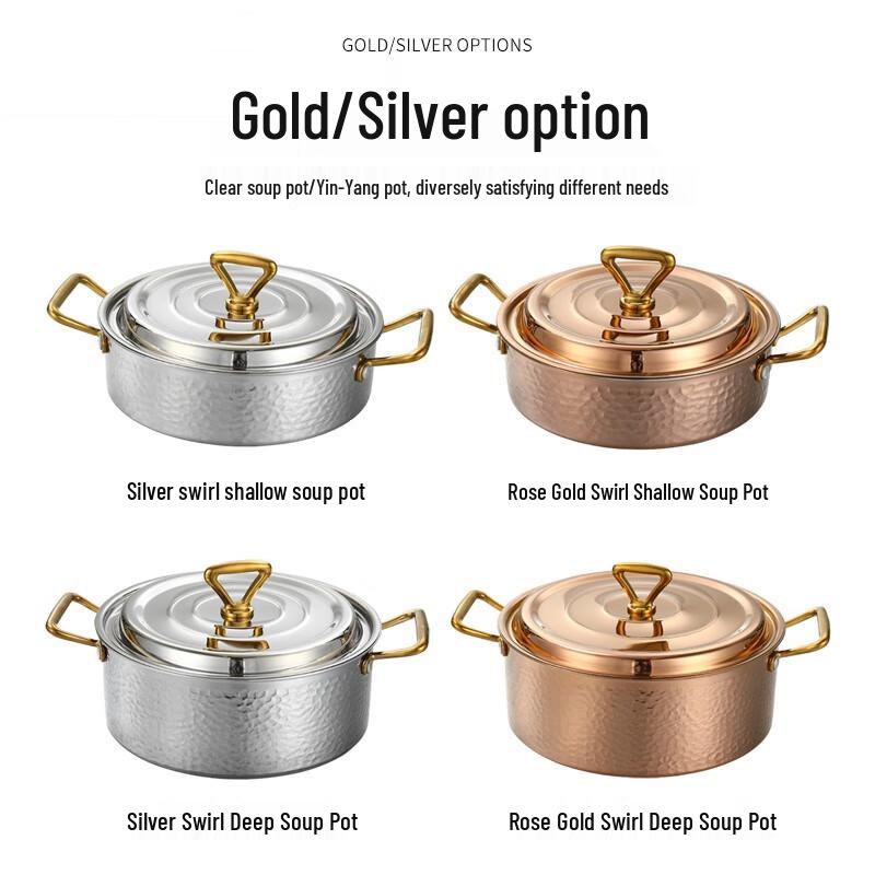 Jingqingfu 201 Stainless Steel Hammered Stockpot