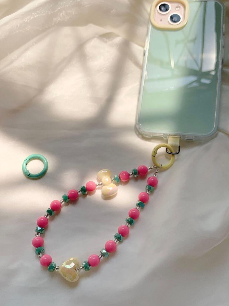 Dopamine Spring Collection: Flower Butterfly Heart Crystal Beaded Phone and Bag Chain - Perfect Best Friend Gift