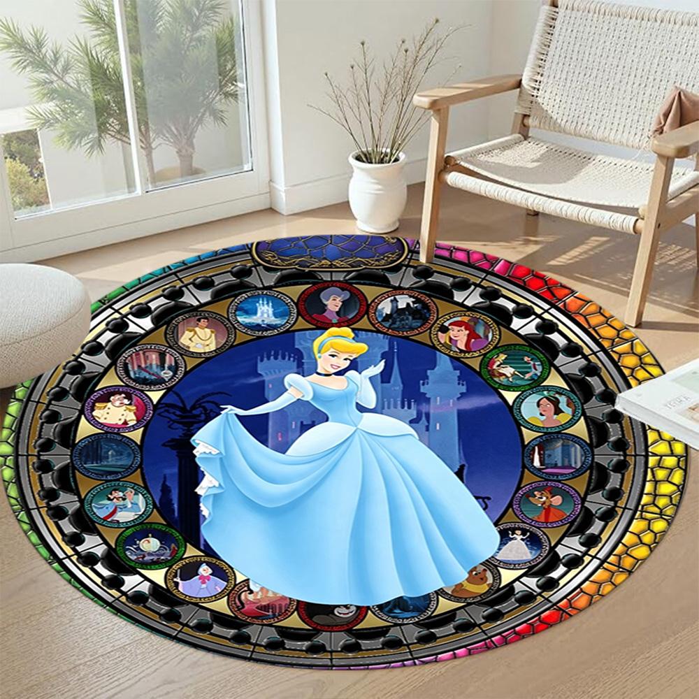 Cinderella's Round Carpet Suitable for Balcony Outdoor Entryway Playrooms Anti-slip Round Rug Office home decor Wedding Party Gift