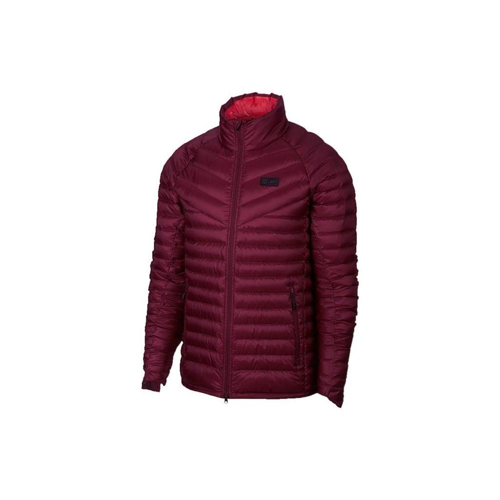 Nike Solid Color Logo Zip-up Stand Collar Down Jacket Men Outerwear Red AH7431-669