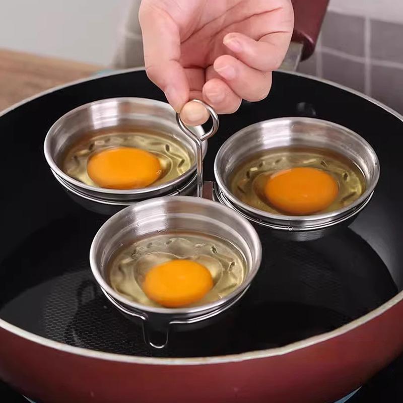 3v1 Nerezový napařovač vajec Domácí multifunkční kulatý vařič vajec Kuchyňské náčiní