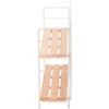 Fuji Boeki Mini Shelf, Storage Shelf, Width 34.5 x Depth 10.5 x Height 29.5 cm, White x Natural, Interior Rack, Foldable, 55005