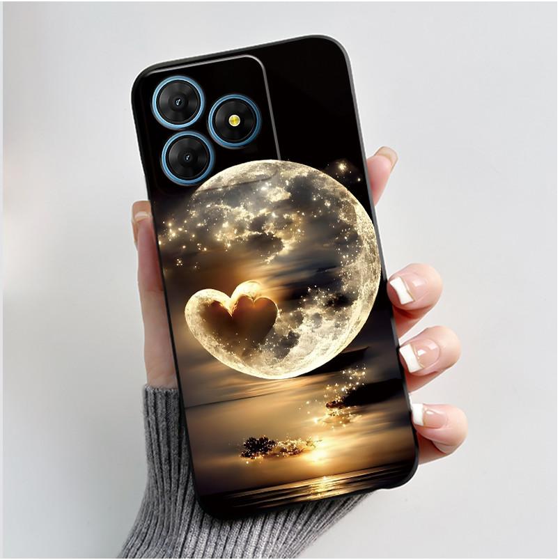 For Oscal Flat 2 2C Case Cute Love Rabbit Black Soft Silicone Protective Back Cover For Blackview Oscal Flat 2 2C Phone Cases